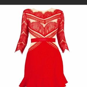 THREE FLOOR x REVOLVE Red Lace Cocktail Dr…